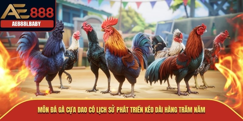 Đá Gà Cựa Dao - Nghệ Thuật Chiến Đấu Cùng AE888 2025 1 Môn Đá gà cựa dao có lịch sử phát triển kéo dài hàng trăm năm