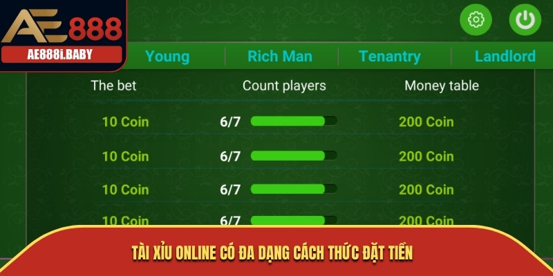 Tài Xỉu Online - Hướng Dẫn Luật Lệ Và Kinh Nghiệm Cá Cược 2 Tài xỉu online có đa dạng cách thức đặt tiền